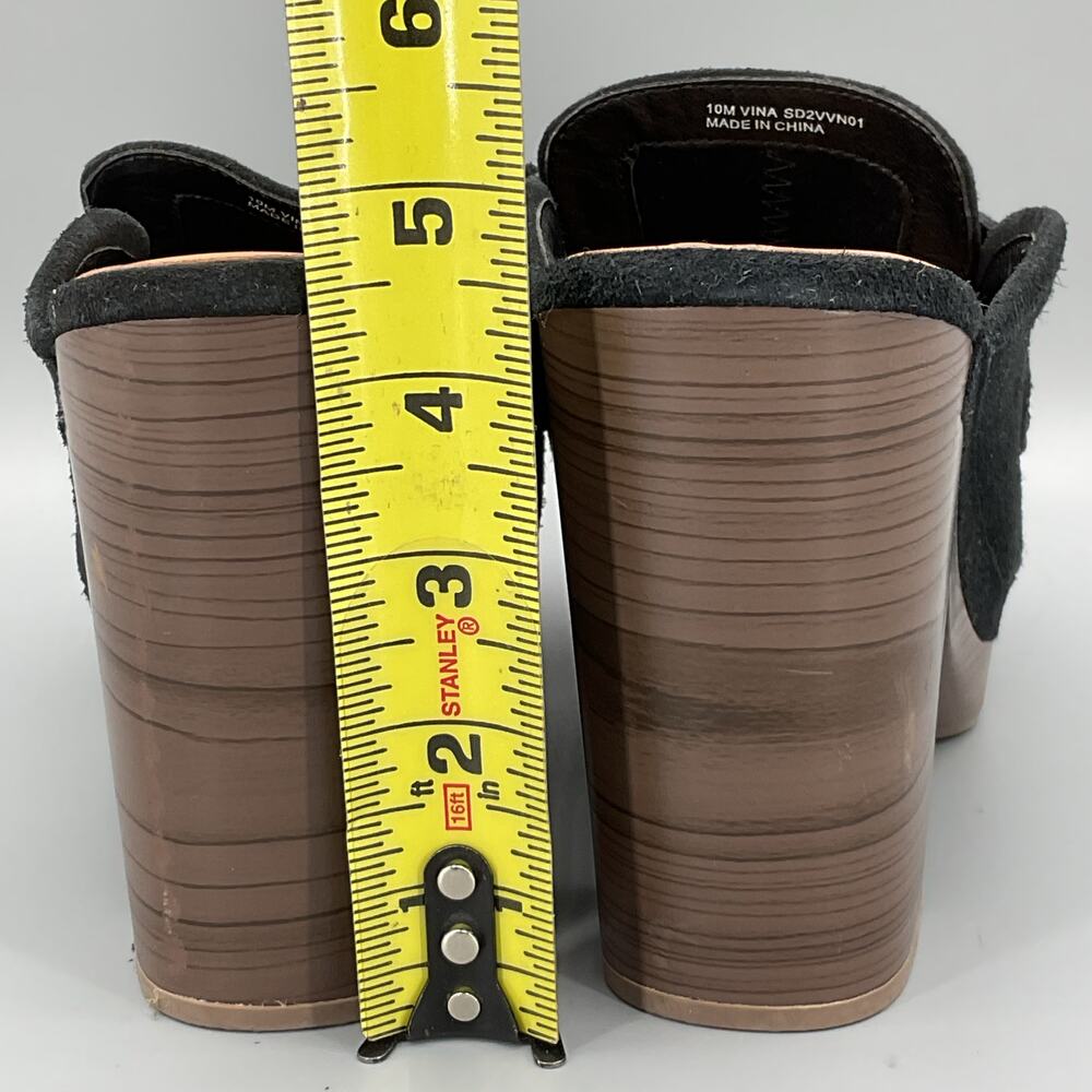 NEW Splendid Women’s Vina Suede Platform Clogs Black Size 10M - Picture 4 of 11